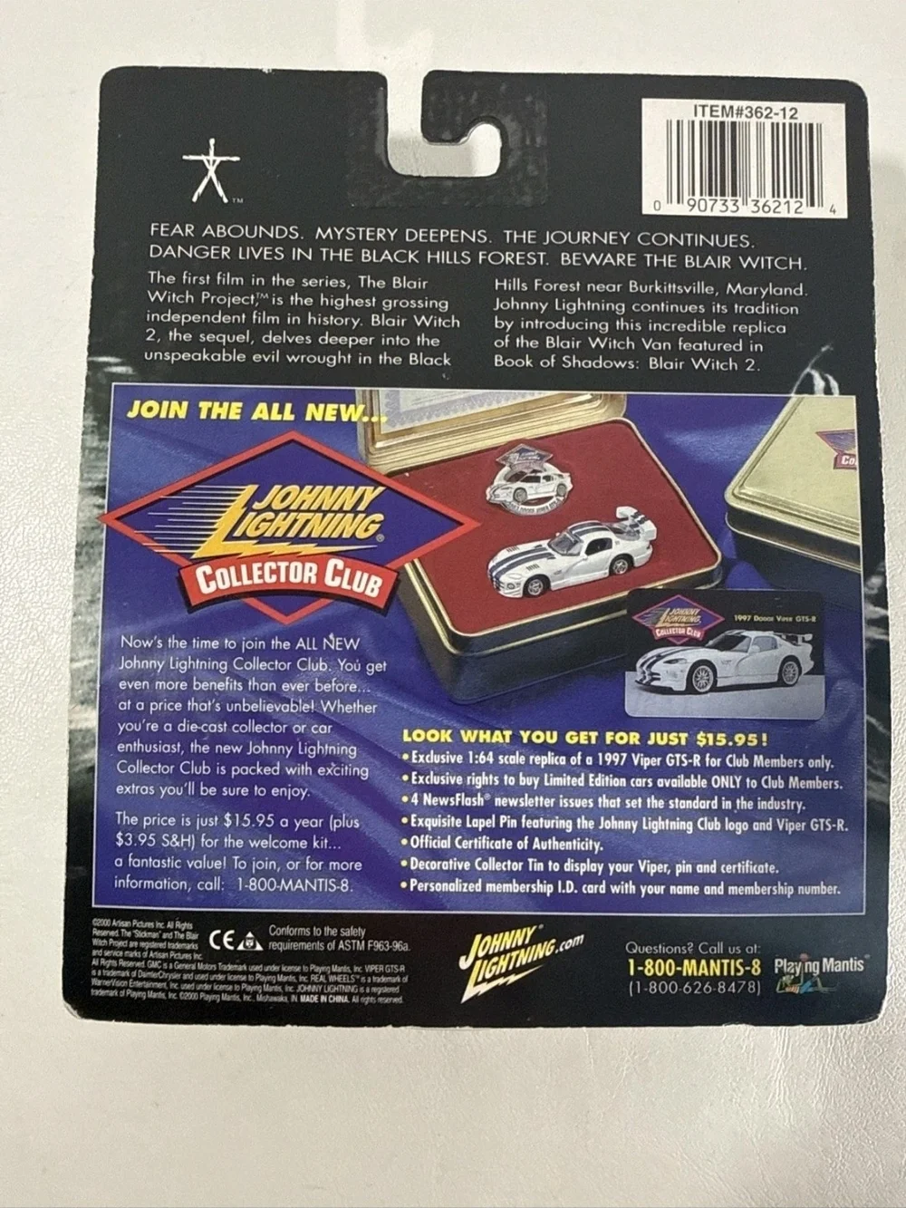 Johnny Lightning Book of Shadows Blair Witch 2 die-cast 2000 GMC 2500 NEW